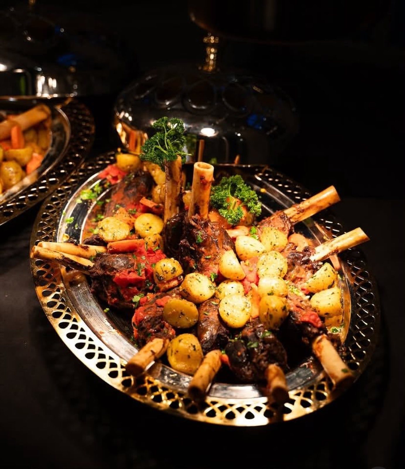 A lamb platter from a caterer